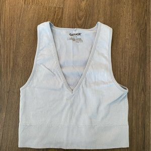Baby blue Garage Stella seamless plunge tank top